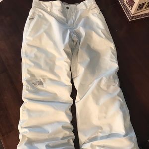 Girls Youth Northface White ski pants 14/16